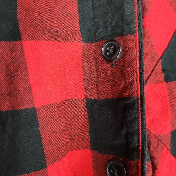Wondershop Womens Pajama Set Size 3X Red Black Buffalo Plaid Flannel Sleepwear - Picture 11 of 13
